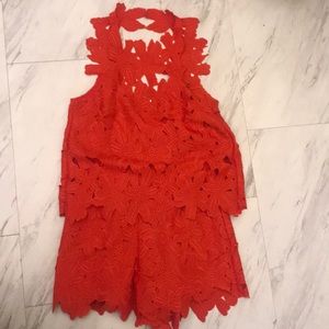 Vibrant Red Romper